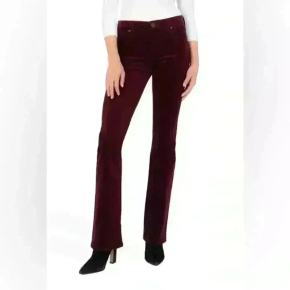 NWT Kut From The Kloth KAREN Womens Size 16 Corduroy Baby Bootcut Burgundy soft - Picture 1 of 6